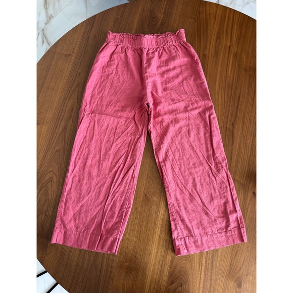 Abercrombie & Fitch Pants - Abercrombie & Fitch Pink Linen Blend Wide Leg Paperbag Waist Pants Womens Medium